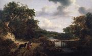 Landscape with a footbridge, Jacob van Ruisdael